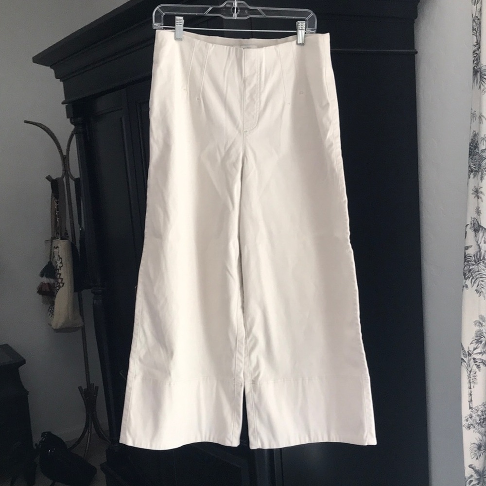 Spanx Wide-Leg Cream Crop Pants